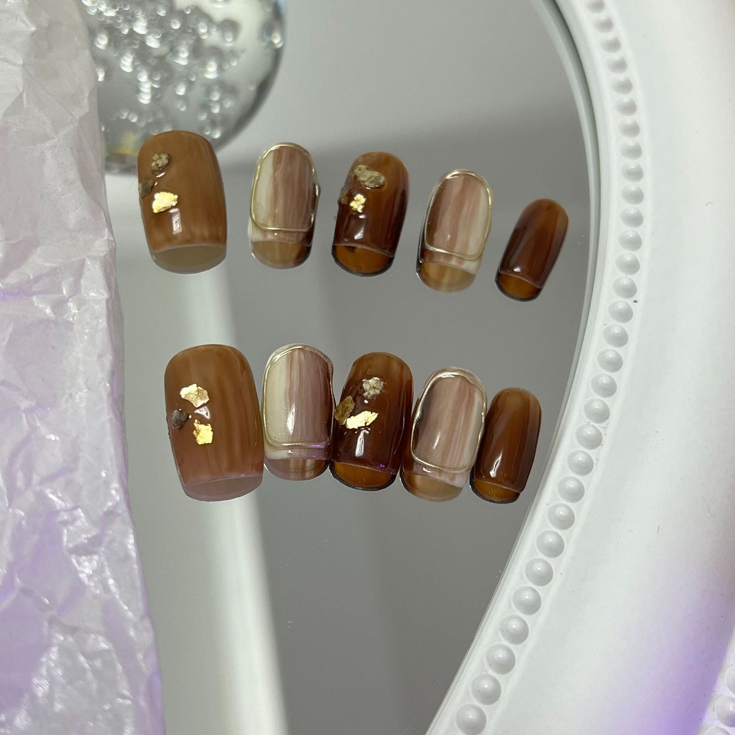 Designer: MaoMao.Handmade Nail Designs Press on Nails DIY Nail Art for woman girl