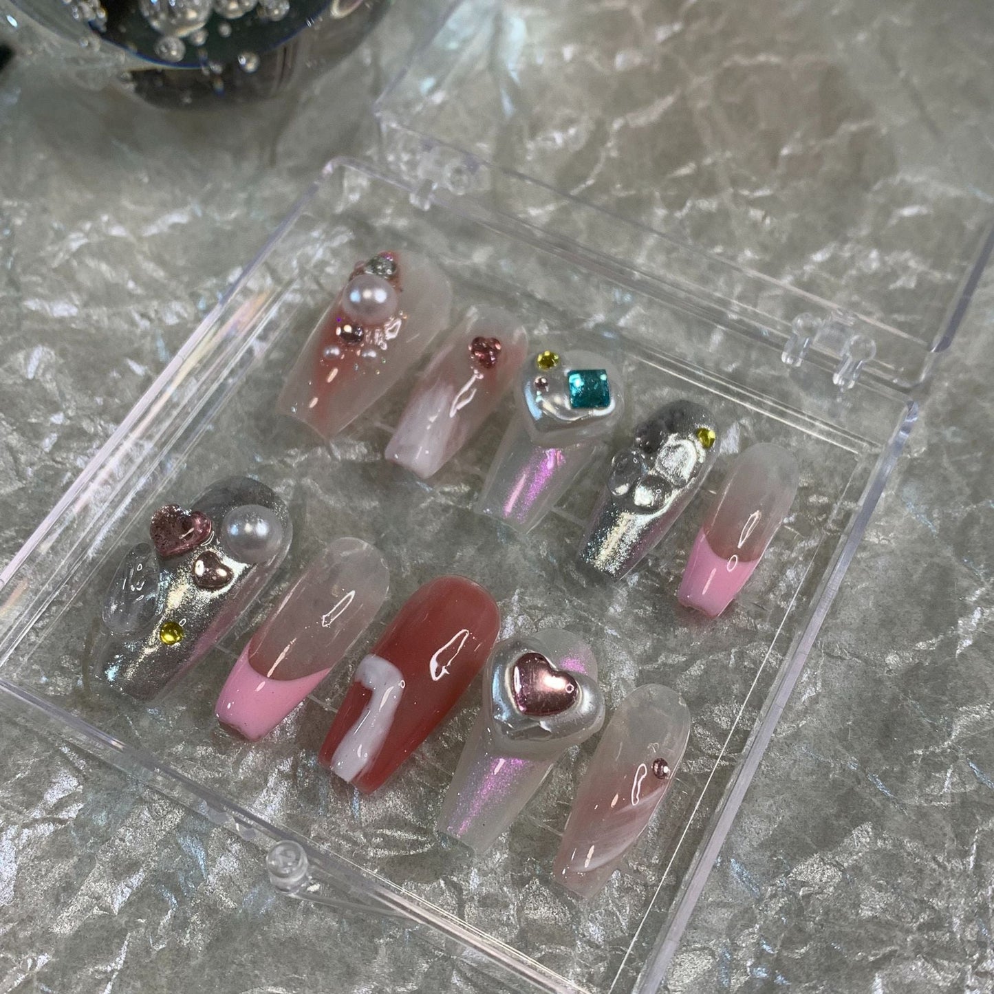 Designer: MaoMao.Handmade Nail Designs Press on Nails DIY Nail Art for woman girl