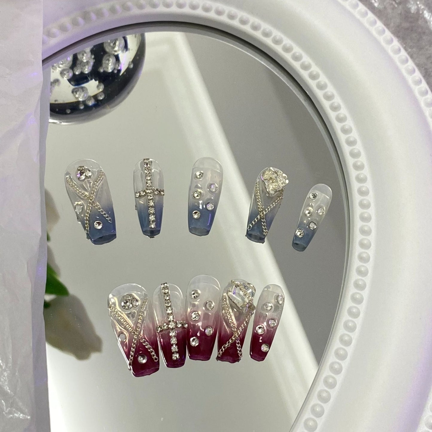 Designer: MaoMao.Handmade Nail Designs Press on Nails DIY Nail Art for woman girl
