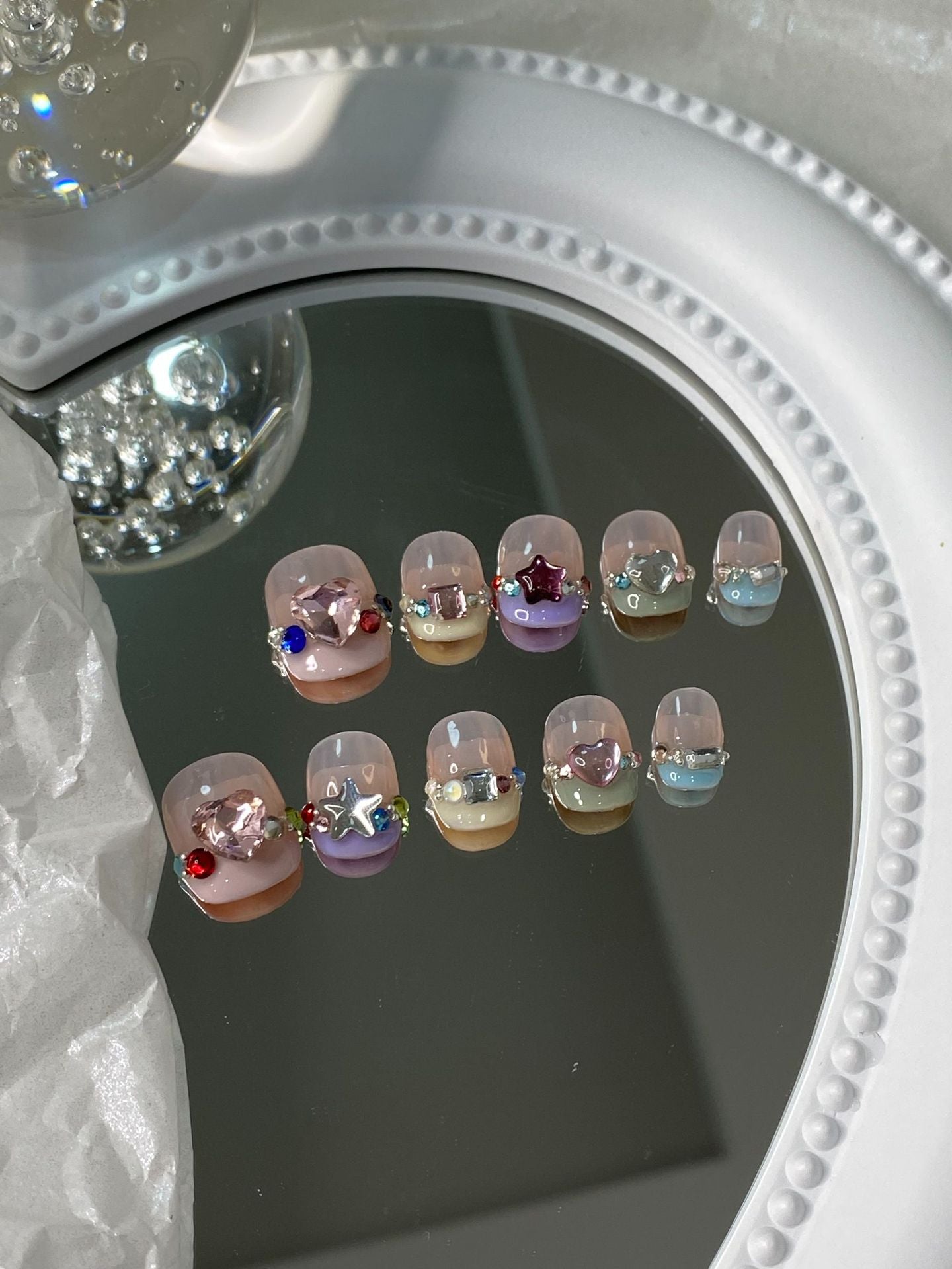 Designer: MaoMao.Handmade Nail Designs Press on Nails DIY Nail Art for woman girl
