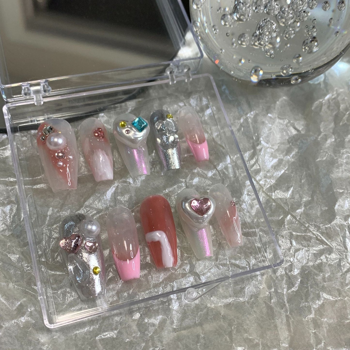 Designer: MaoMao.Handmade Nail Designs Press on Nails DIY Nail Art for woman girl