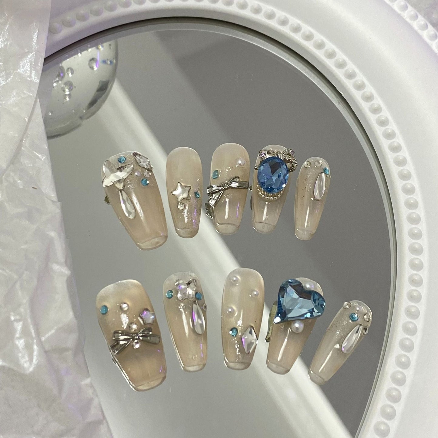 Designer: MaoMao.Handmade Nail Designs Press on Nails DIY Nail Art for woman girl