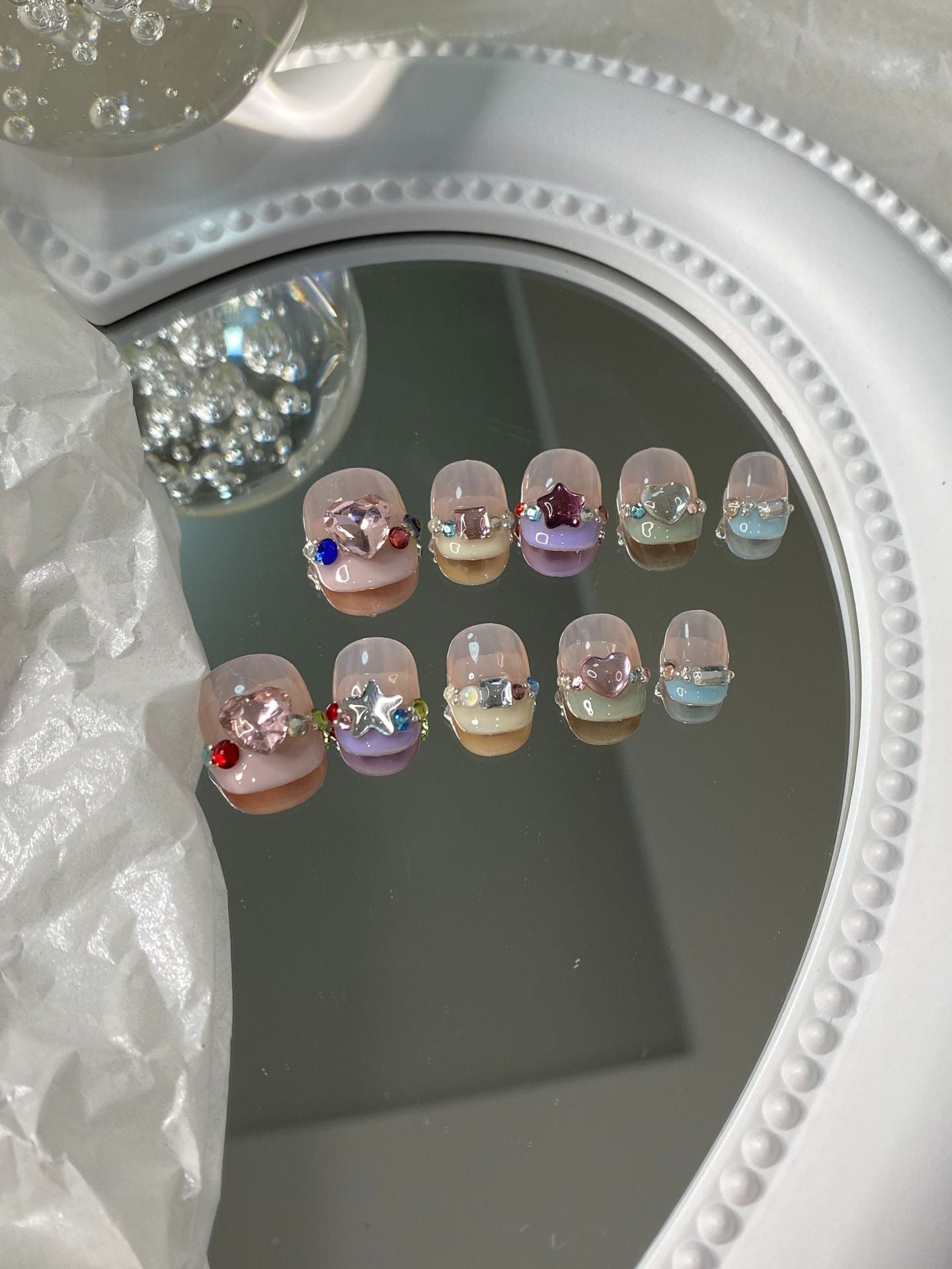 Designer: MaoMao.Handmade Nail Designs Press on Nails DIY Nail Art for woman girl