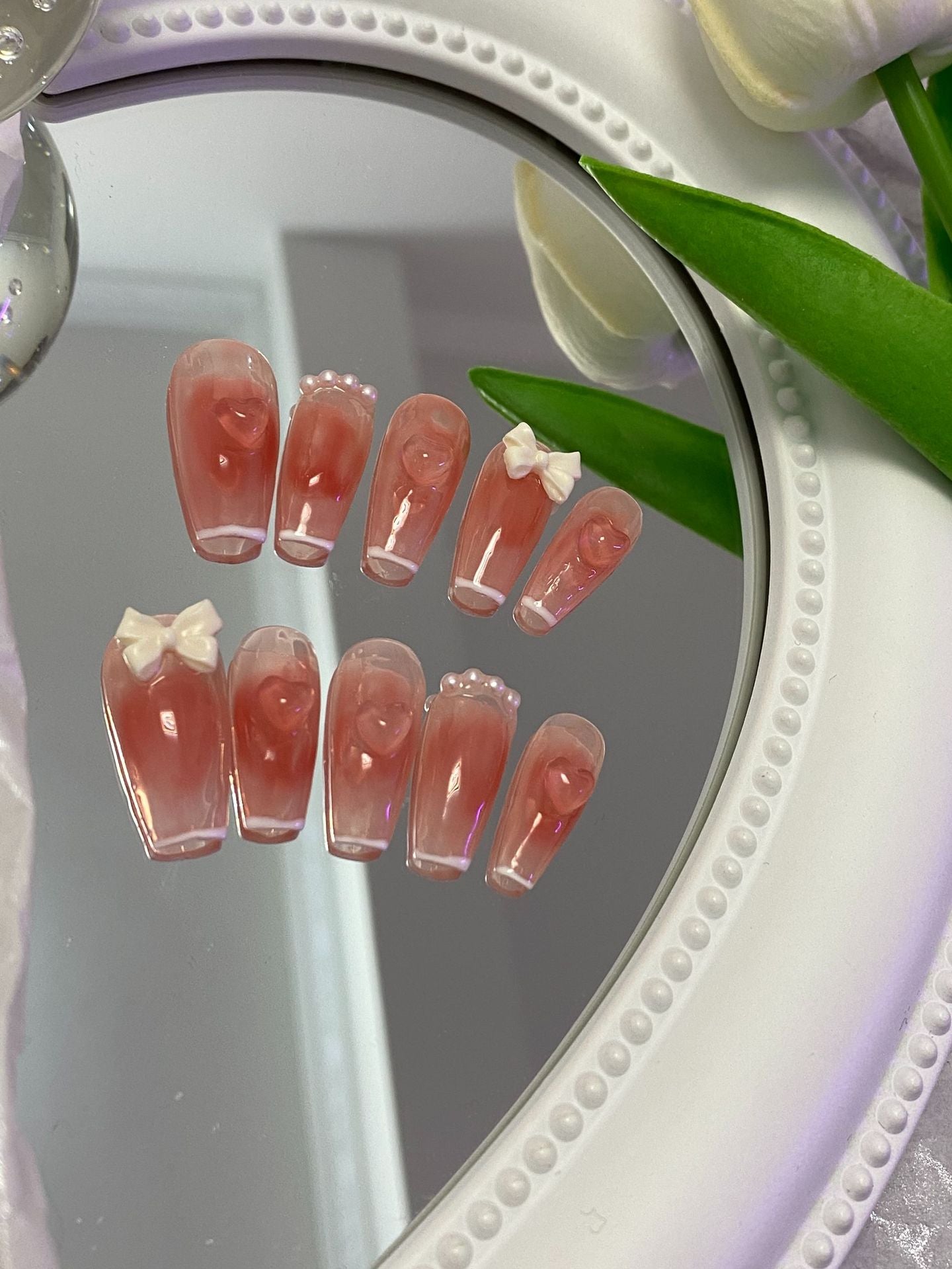Designer: MaoMao.Handmade Nail Designs Press on Nails DIY Nail Art for woman girl