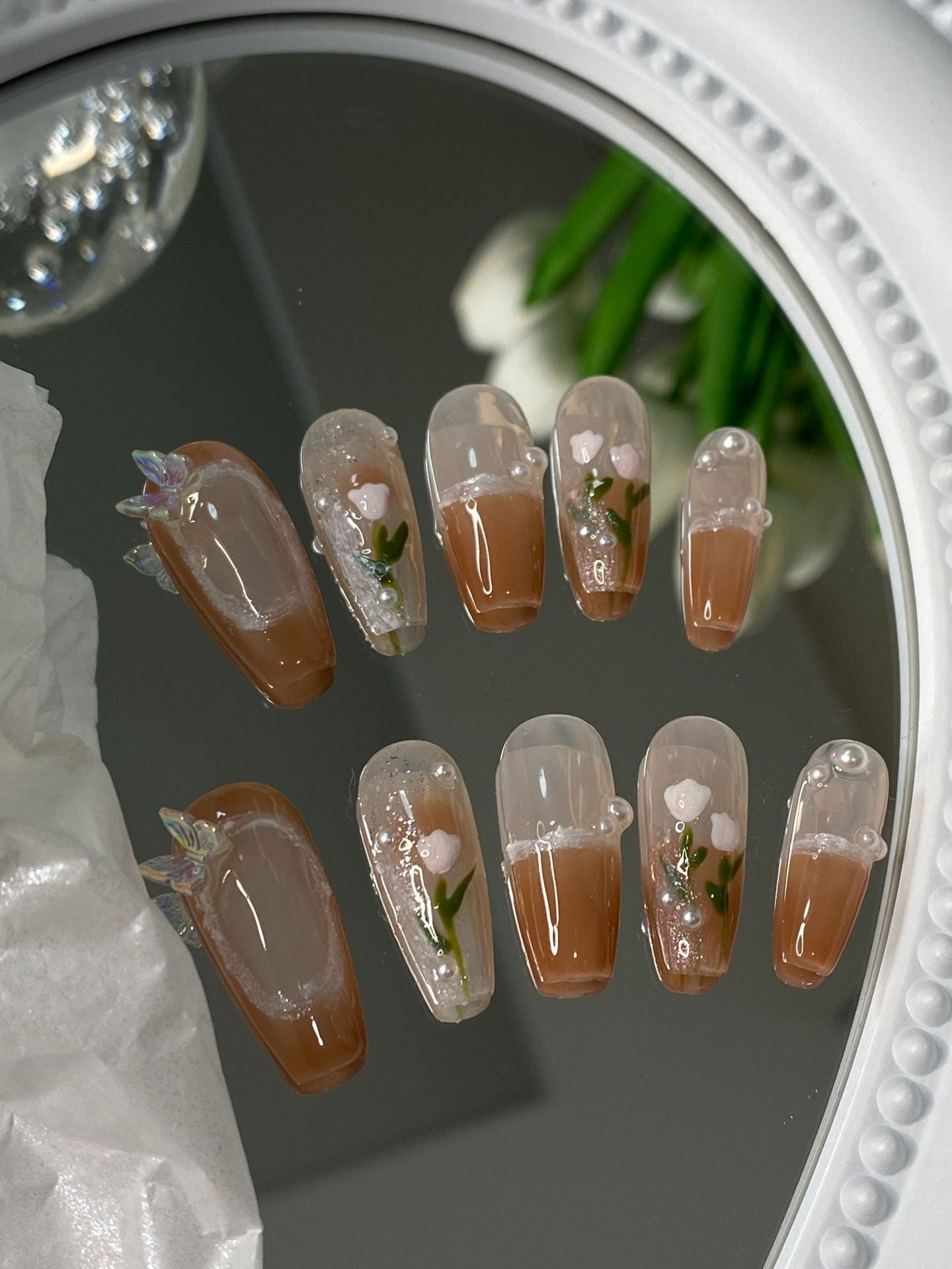 Designer: MaoMao.Handmade Nail Designs Press on Nails DIY Nail Art for woman girl