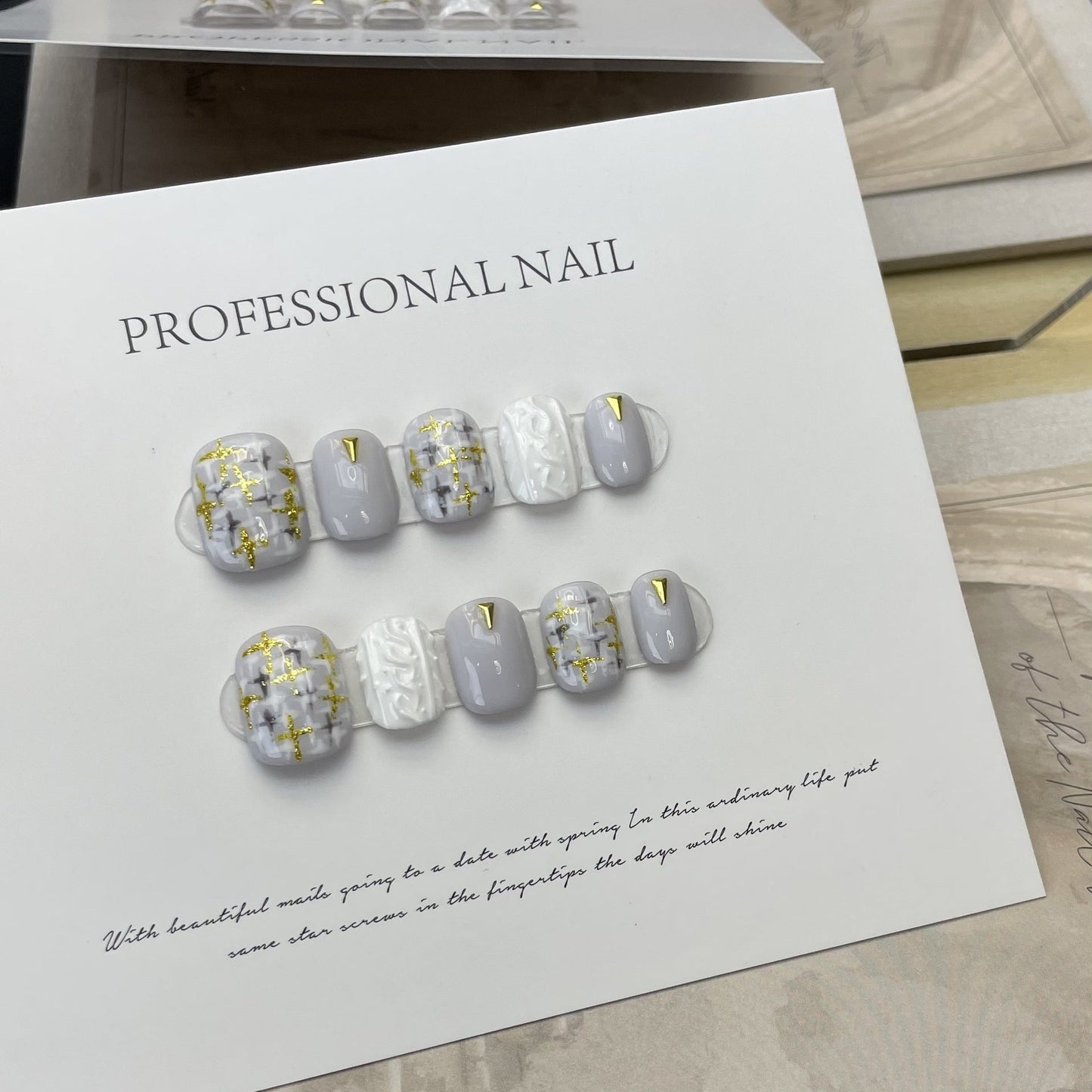 Designer: ManMan Handmade nails Press on Nails DIY Nail Art for woman girl Short Square white