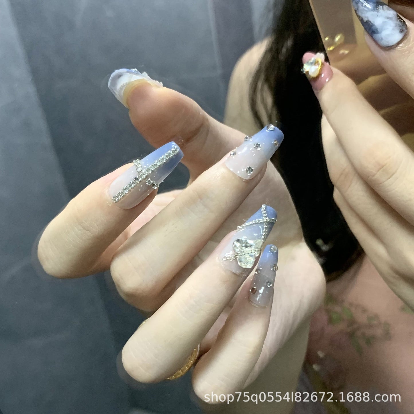 Designer: MaoMao.Handmade Nail Designs Press on Nails DIY Nail Art for woman girl