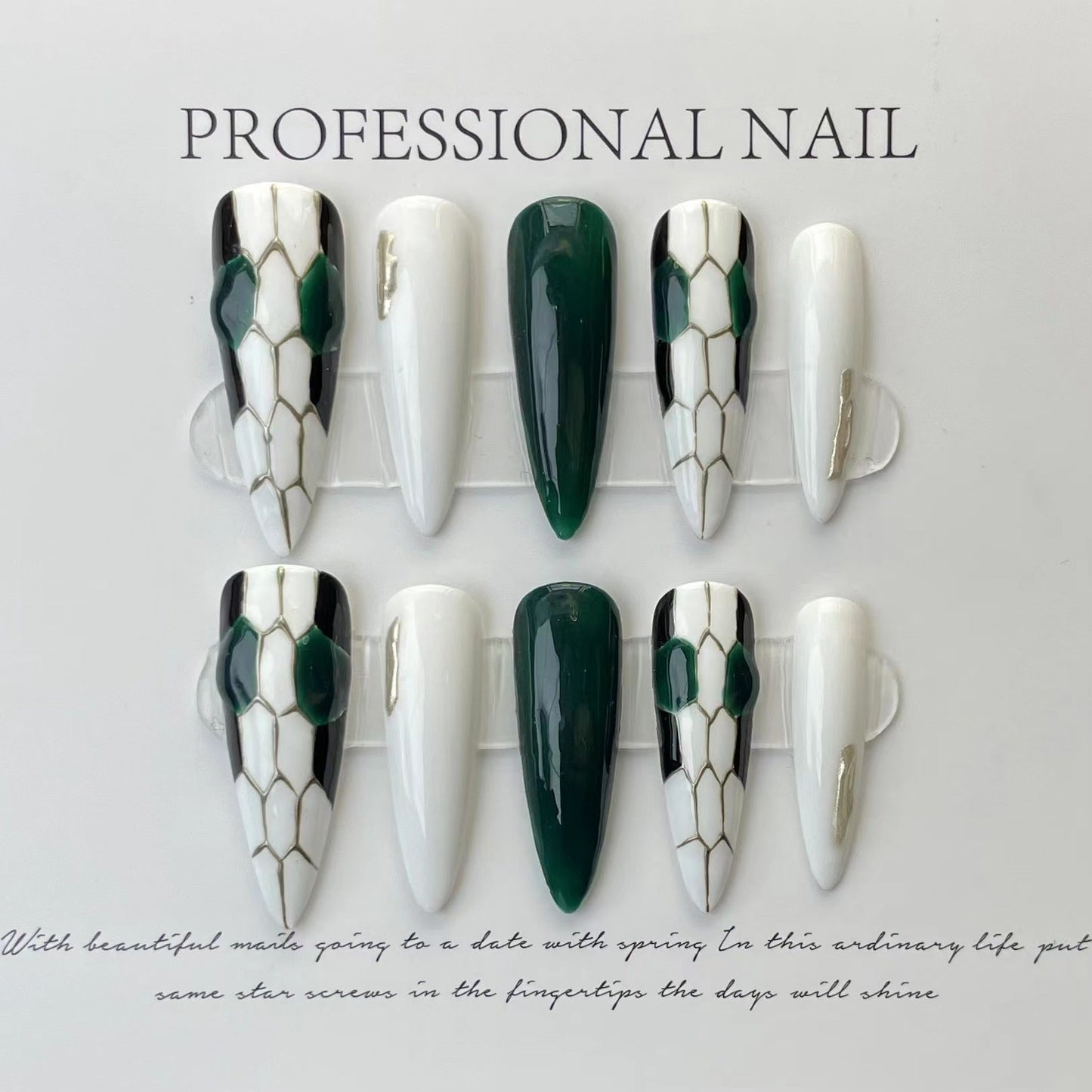 Designer: ManMan Handmade nails Press on Nails DIY Nail Art for woman girl Almond Long