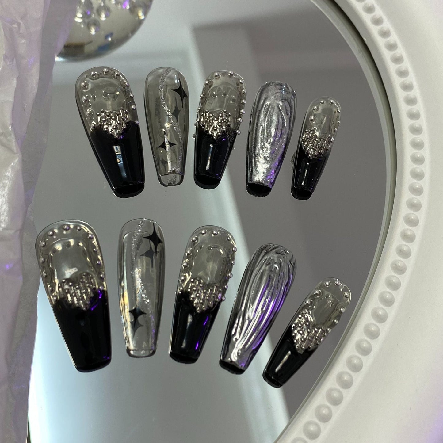 Designer: MaoMao.Handmade Nail Designs Press on Nails DIY Nail Art for woman girl