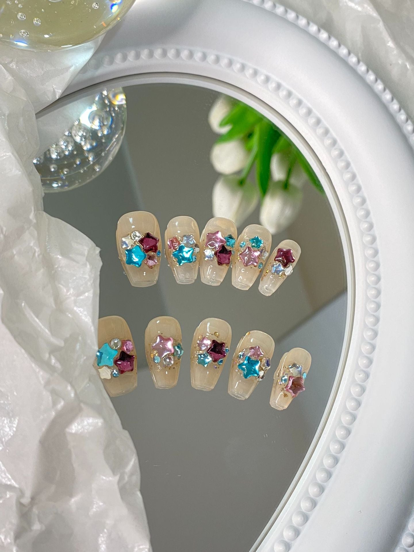 Designer: MaoMao.Handmade Nail Designs Press on Nails DIY Nail Art for woman girl