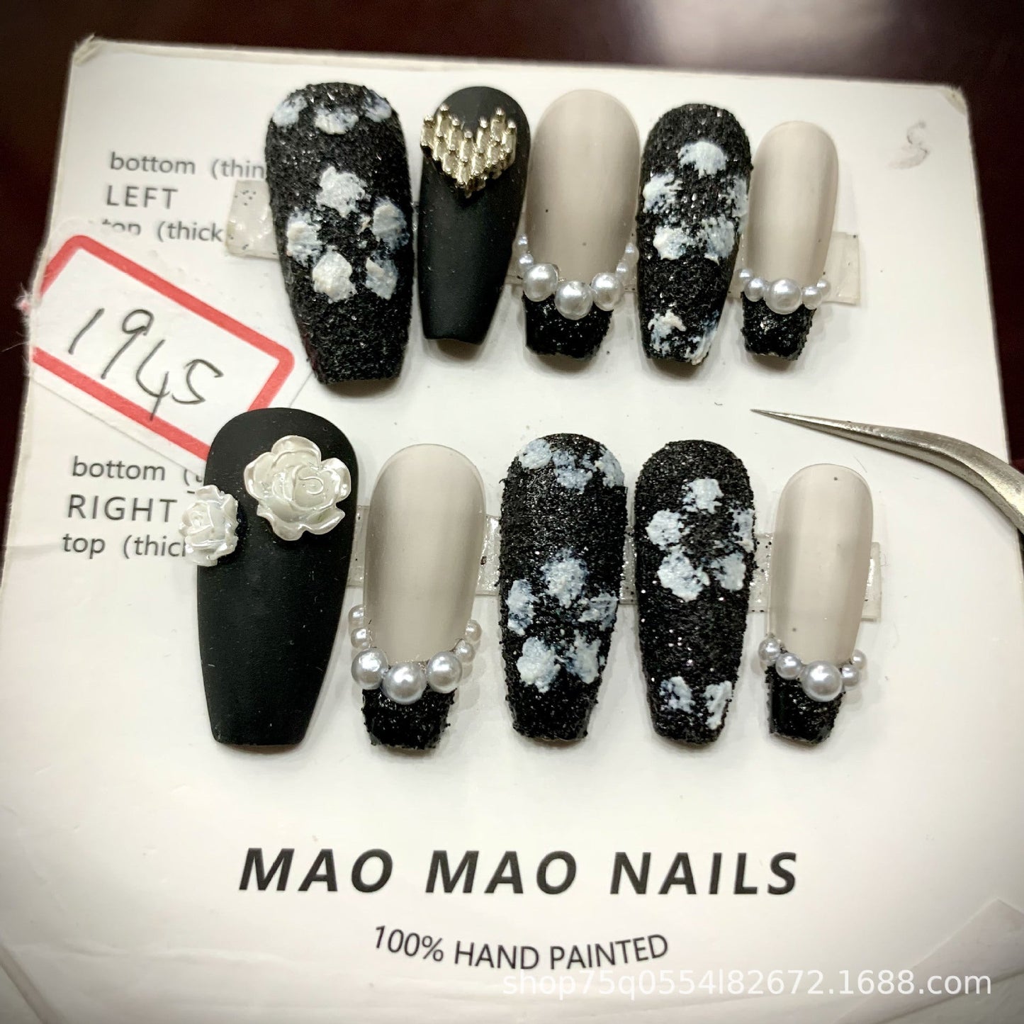 Designer: MaoMao.Handmade Nail Designs Press on Nails DIY Nail Art for woman girl
