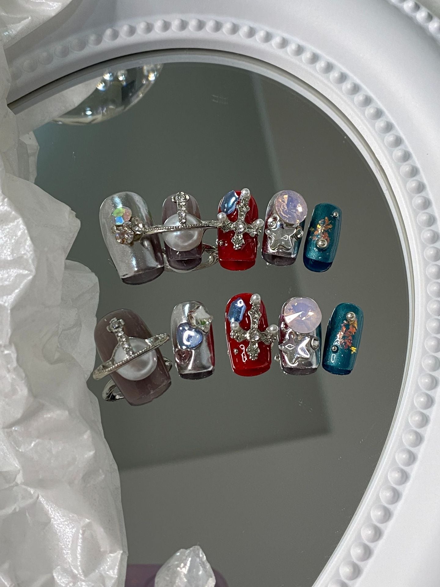 Designer: MaoMao.Handmade Nail Designs Press on Nails DIY Nail Art for woman girl