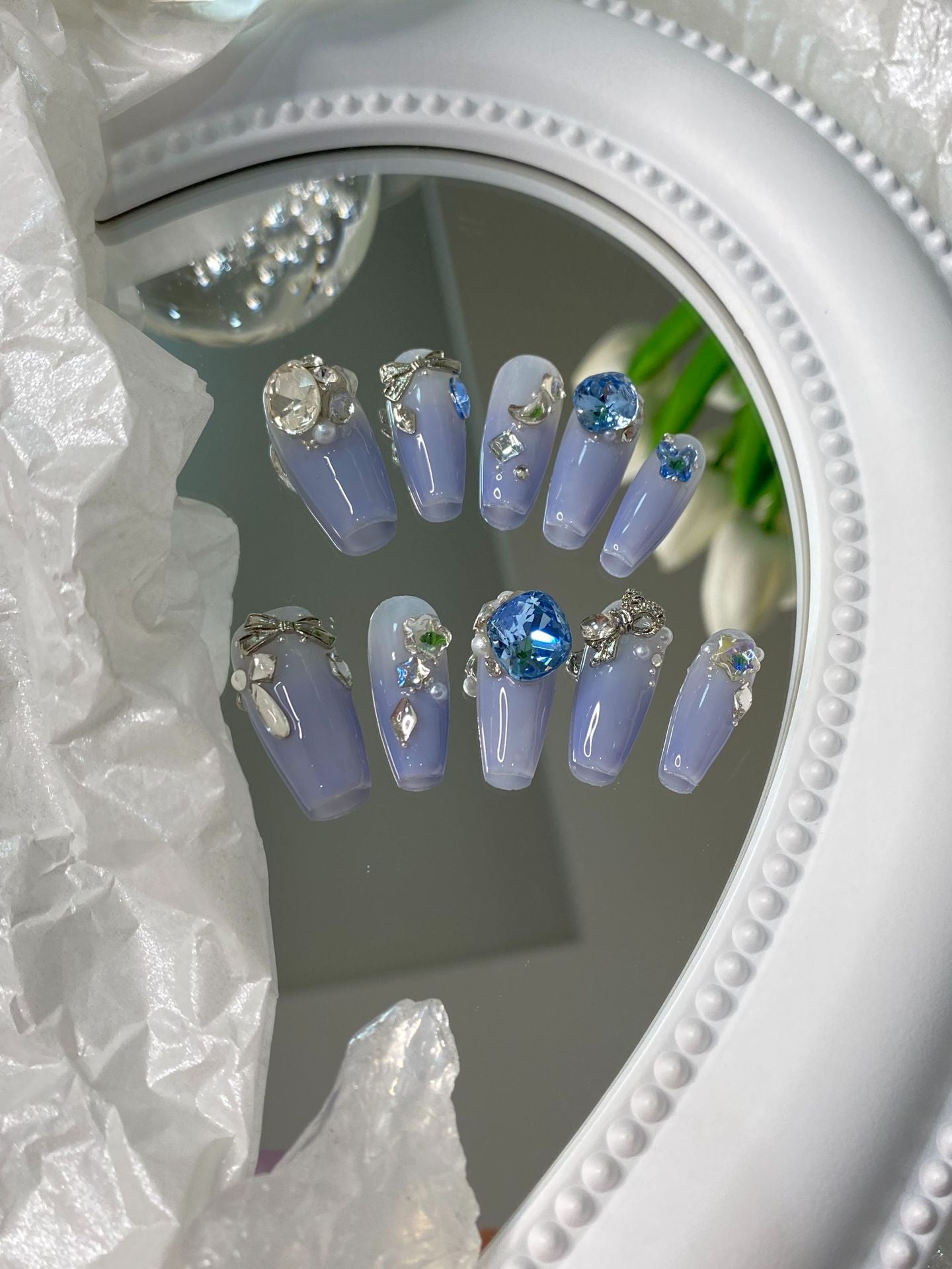 Designer: MaoMao.Handmade Nail Designs Press on Nails DIY Nail Art for woman girl