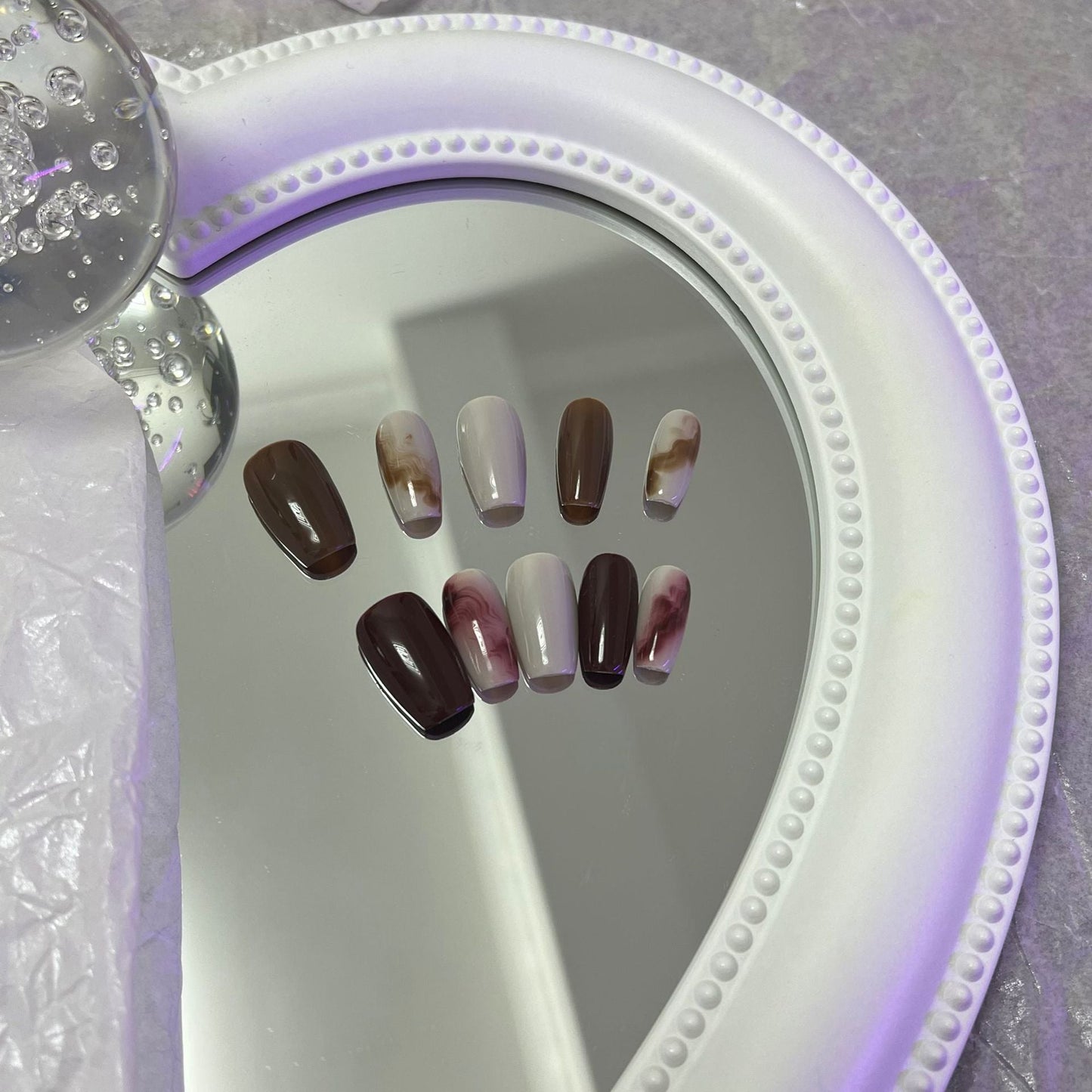 Designer: MaoMao.Handmade Nail Designs Press on Nails DIY Nail Art for woman girl