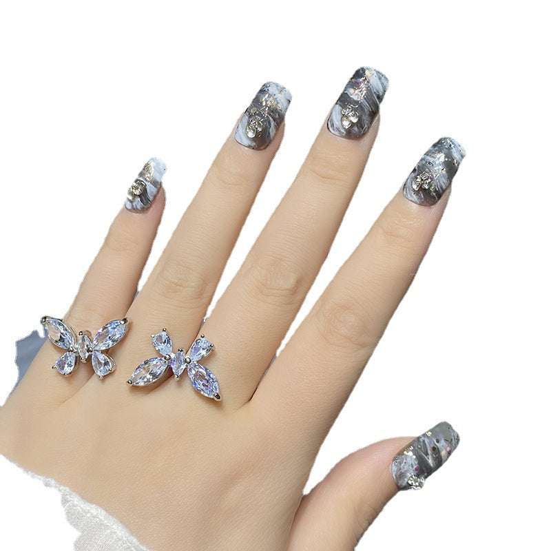 Designer: HuaHua.Handmade nails Press on Nails DIY Nail Art for woman girl Long Square
