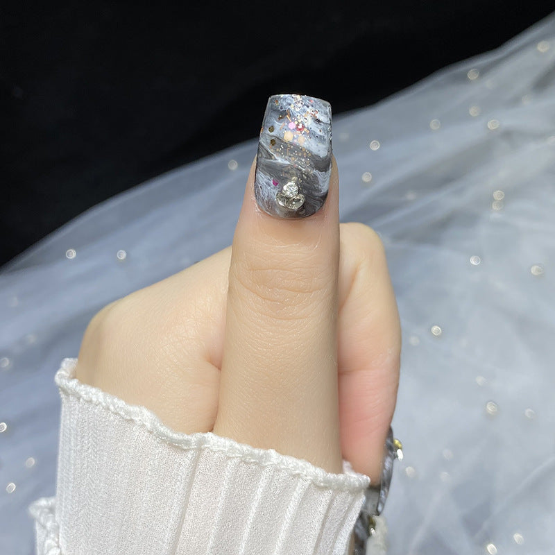 Designer: HuaHua.Handmade nails Press on Nails DIY Nail Art for woman girl Long Square