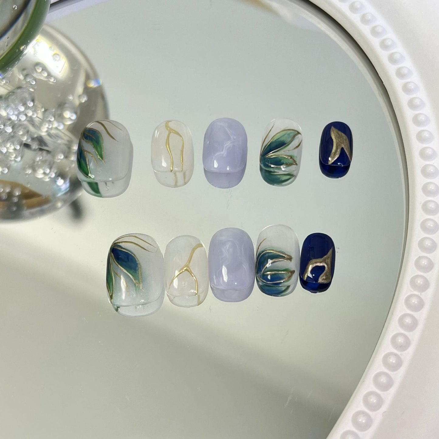 Designer: MaoMao.Handmade Nail Designs Press on Nails DIY Nail Art for woman girl