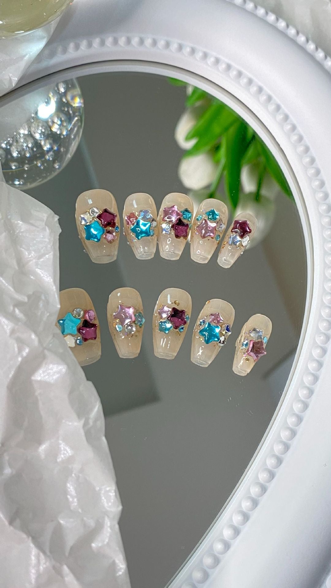 Designer: MaoMao.Handmade Nail Designs Press on Nails DIY Nail Art for woman girl