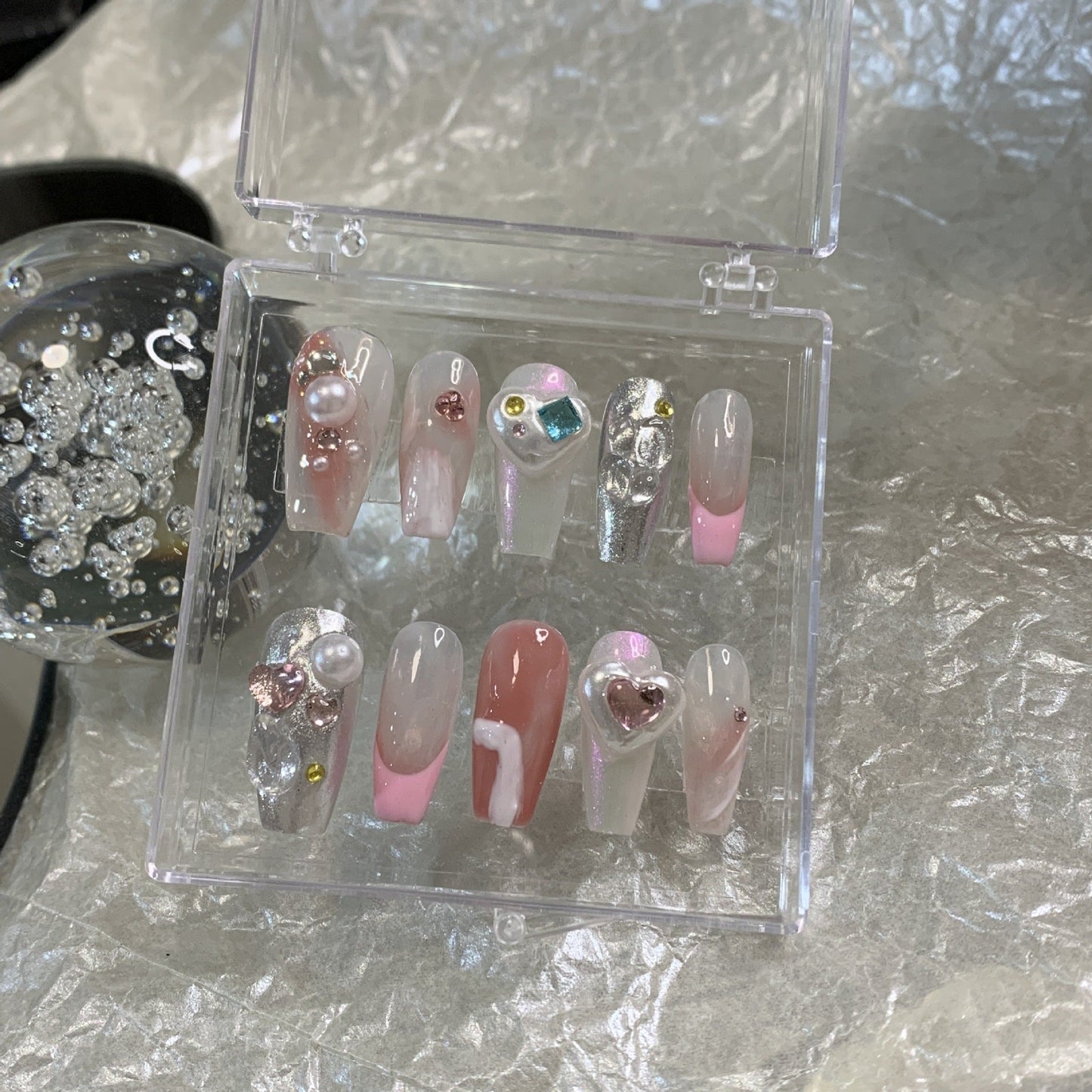 Designer: MaoMao.Handmade Nail Designs Press on Nails DIY Nail Art for woman girl