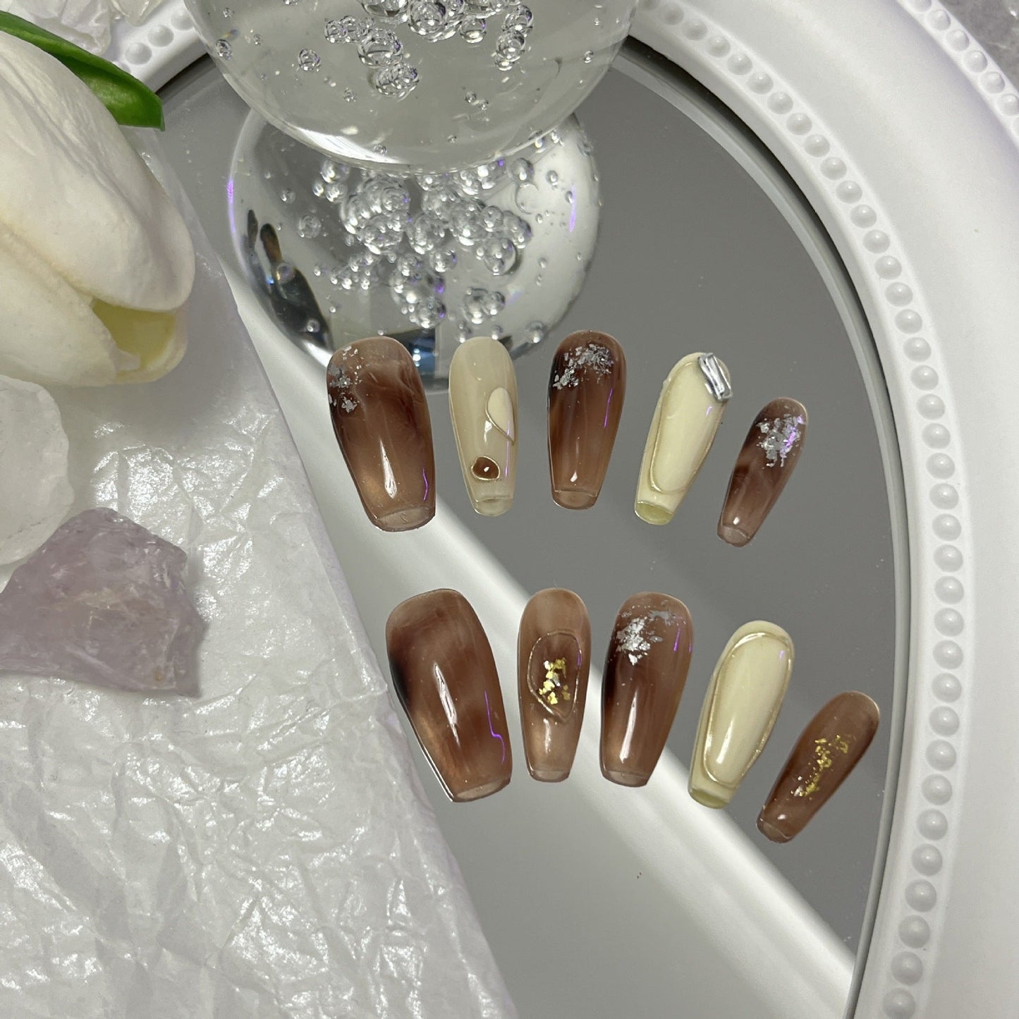 Designer: MaoMao.Handmade Nail Designs Press on Nails DIY Nail Art for woman girl