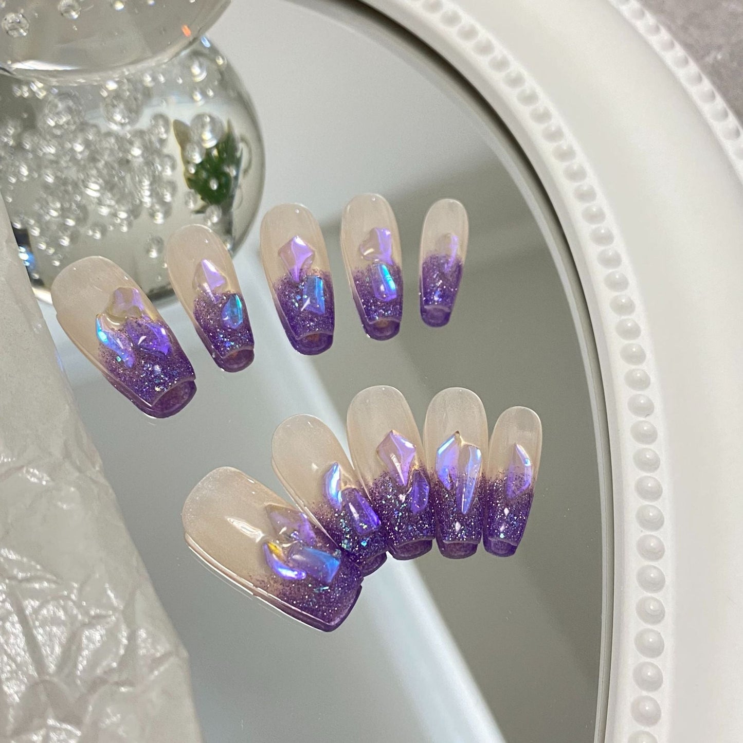 Designer: MaoMao.Handmade Nail Designs Press on Nails DIY Nail Art for woman girl