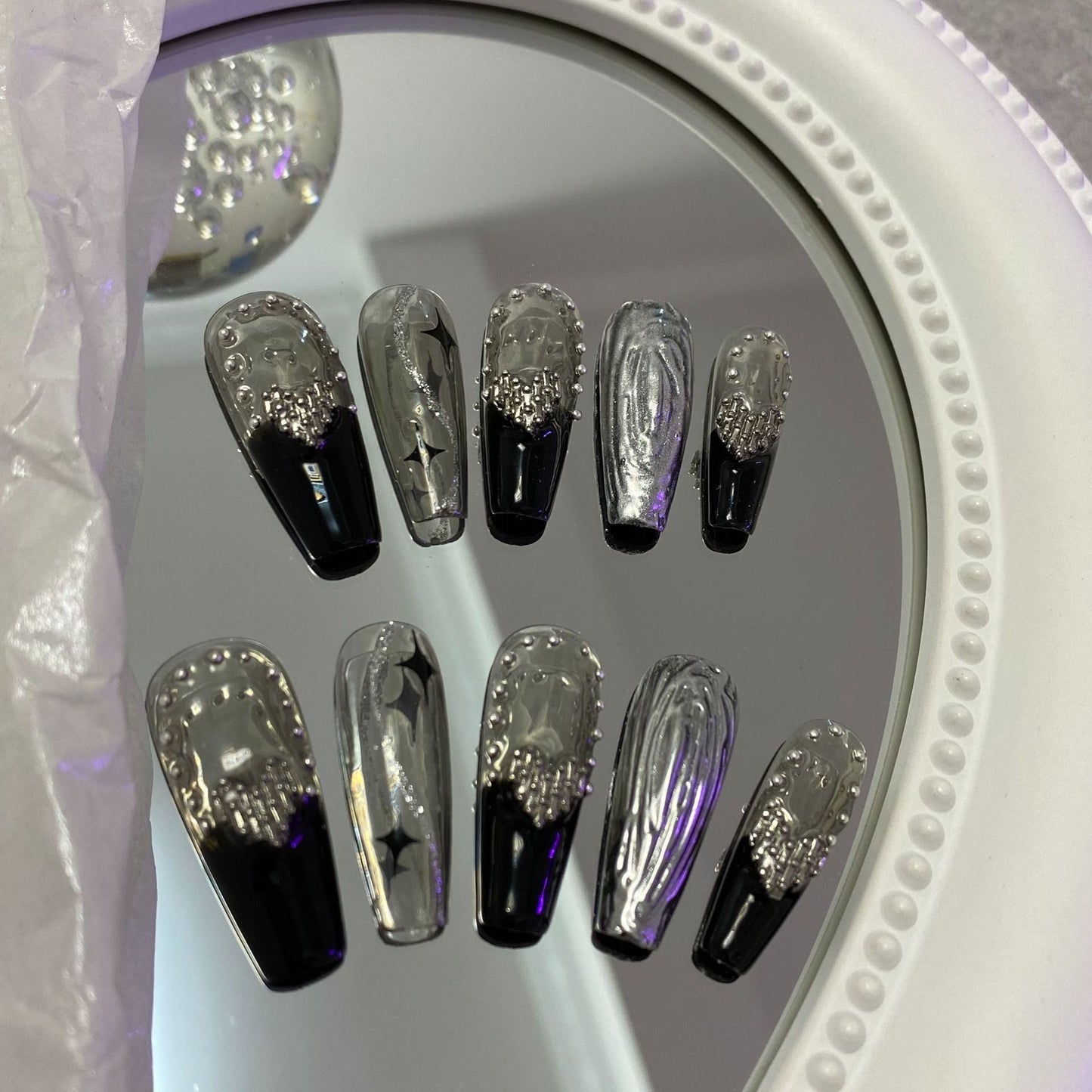 Designer: MaoMao.Handmade Nail Designs Press on Nails DIY Nail Art for woman girl
