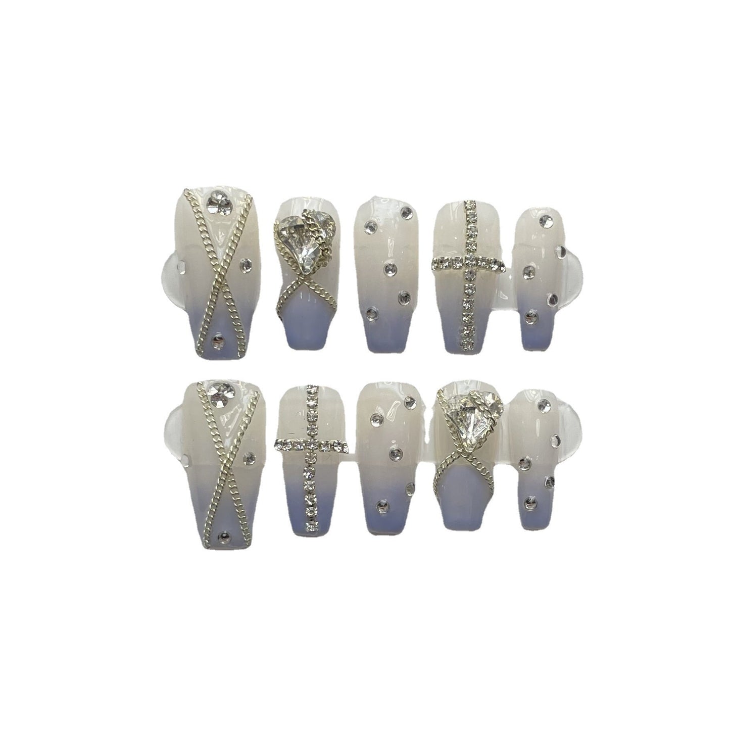 Designer: ManMan Handmade nails Press on Nails DIY Nail Art for woman girl Long Coffin