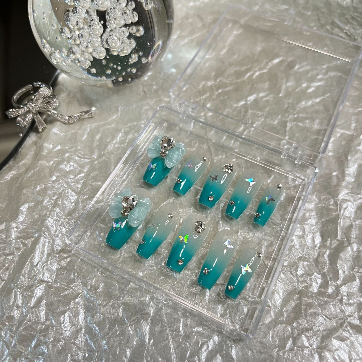 Designer: MaoMao.Handmade Nail Designs Press on Nails DIY Nail Art for woman girl