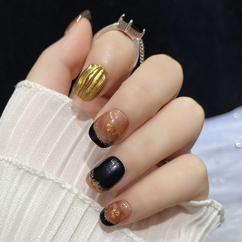 Designer: HuaHua.Handmade nails Press on Nails DIY Nail Art for woman girl Short Square pink