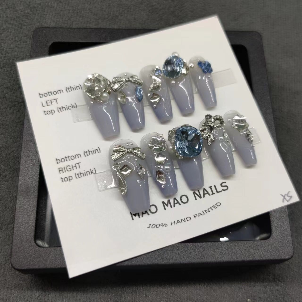 Designer: MaoMao.Handmade Nail Designs Press on Nails DIY Nail Art for woman girl