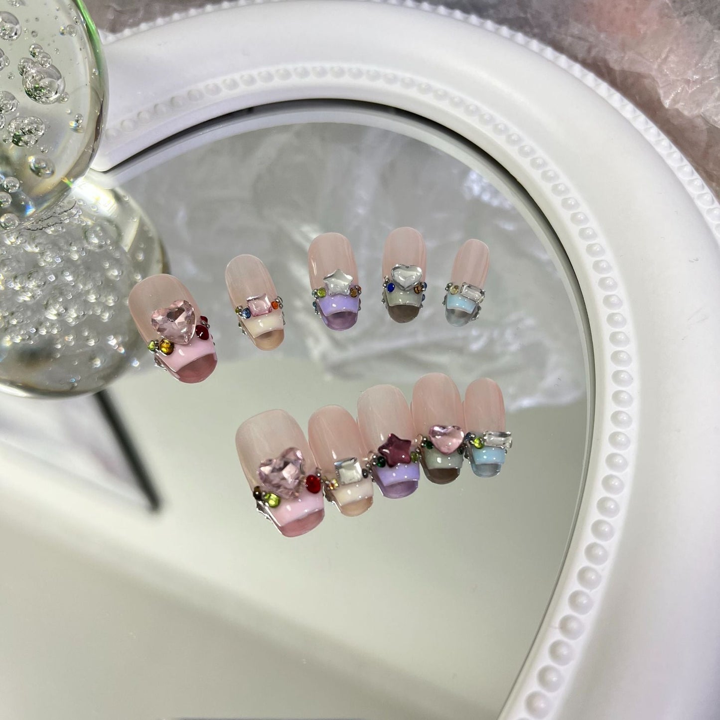 Designer: MaoMao.Handmade Nail Designs Press on Nails DIY Nail Art for woman girl