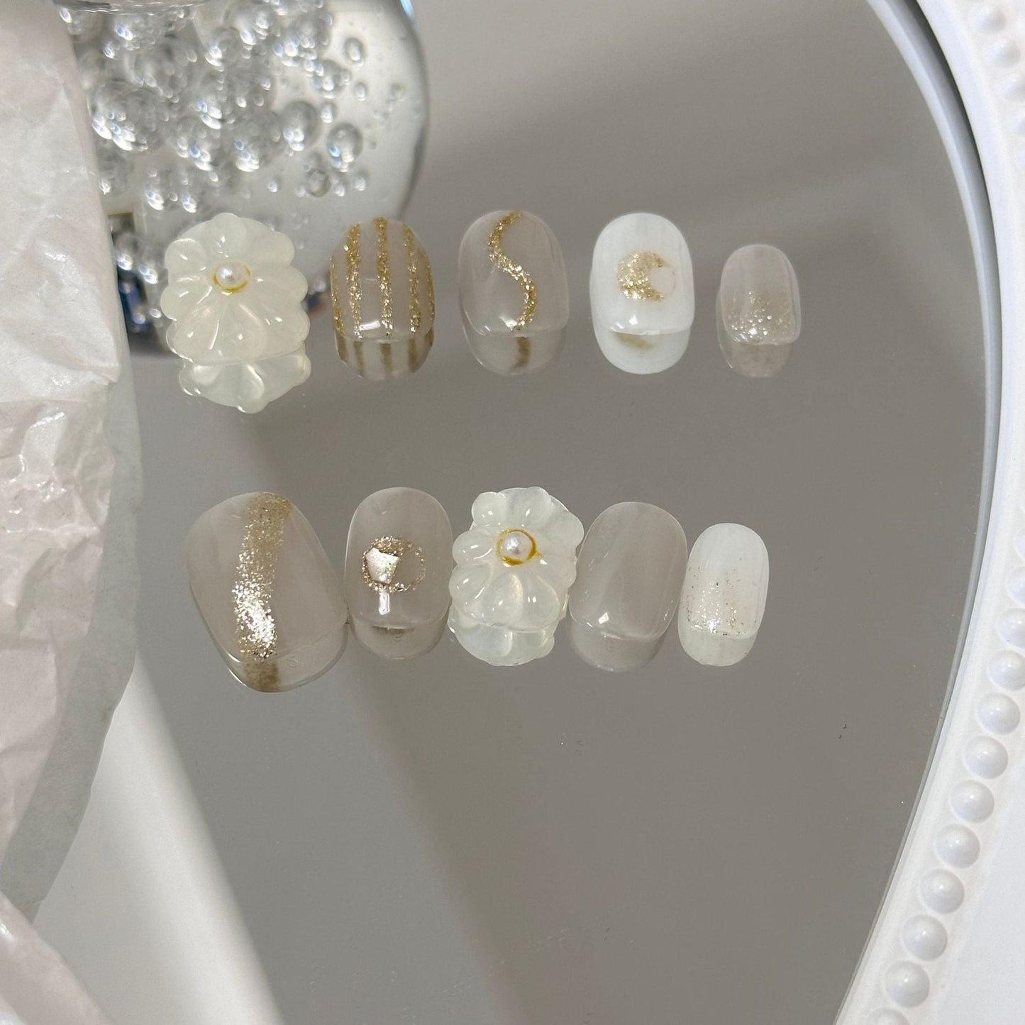 Designer: MaoMao.Handmade Nail Designs Press on Nails DIY Nail Art for woman girl