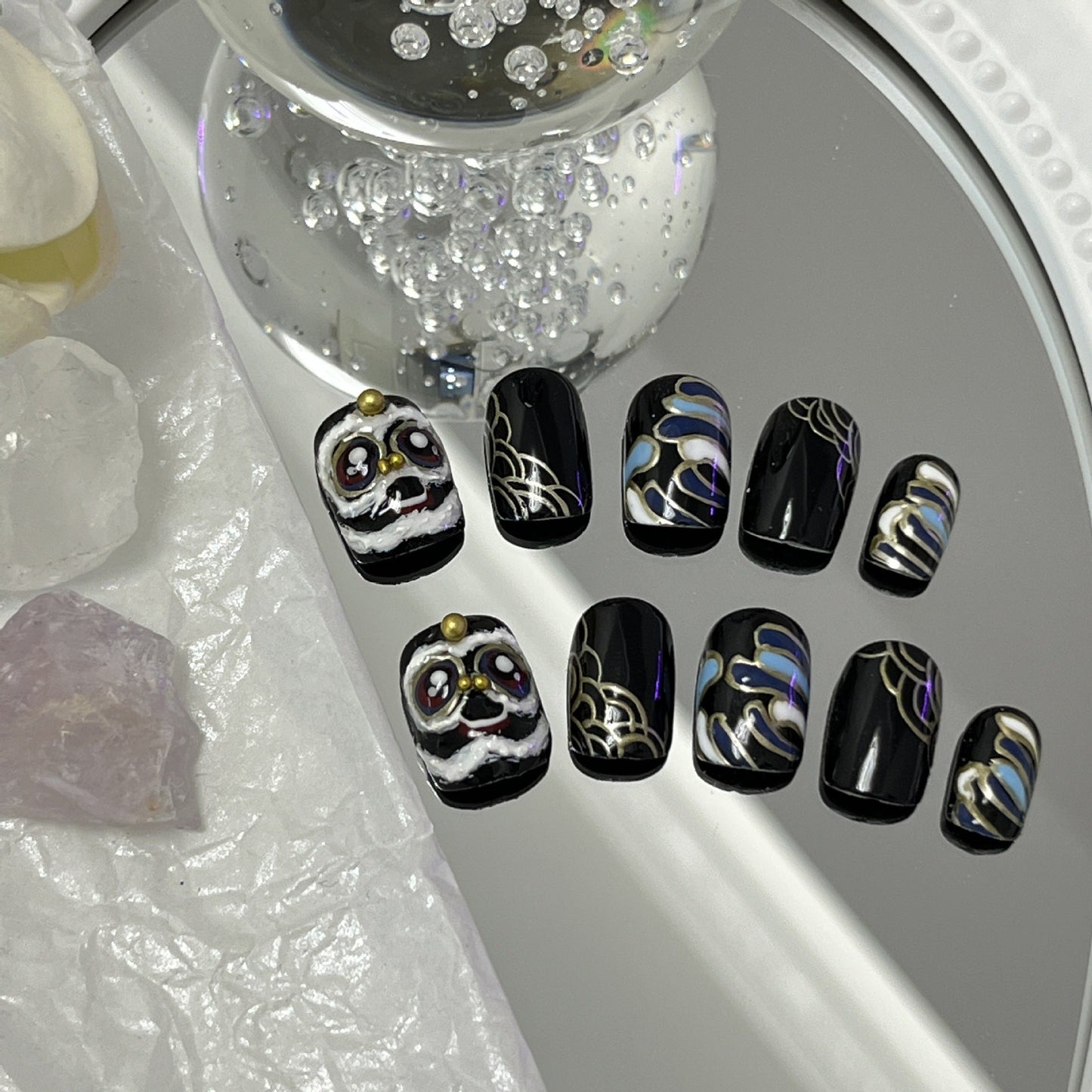 Designer: MaoMao.Handmade Nail Designs Press on Nails DIY Nail Art for woman girl