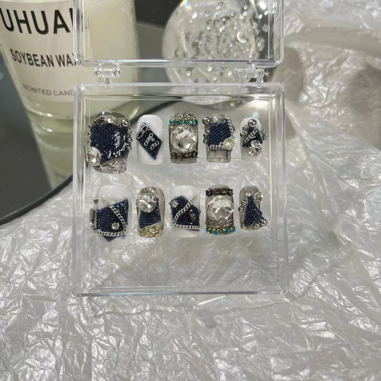Designer: MaoMao.Handmade Nail Designs Press on Nails DIY Nail Art for woman girl