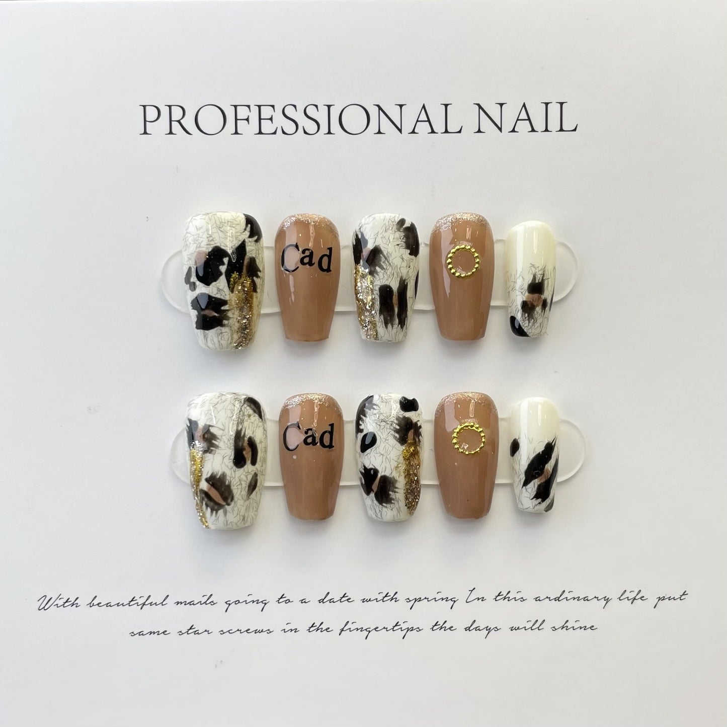 Designer: ManMan Handmade nails Press on Nails DIY Nail Art for woman girl Long Coffin