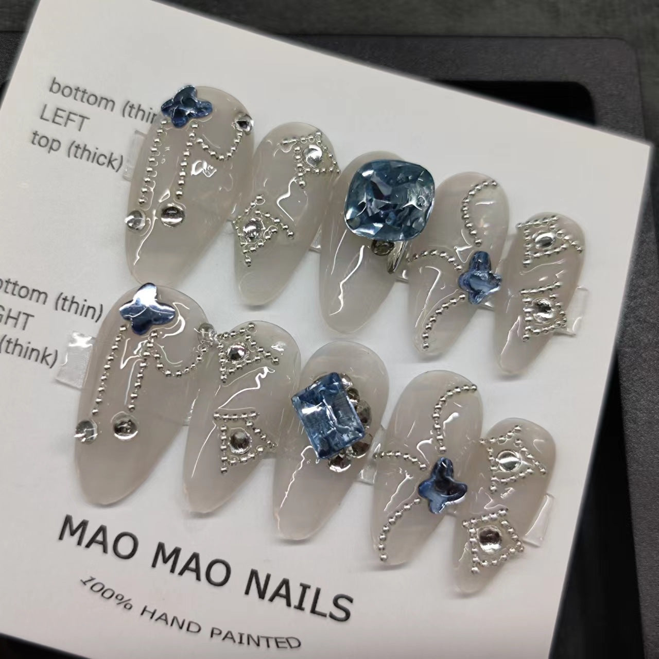 Designer: MaoMao.Handmade Nail Designs Press on Nails DIY Nail Art for woman girl