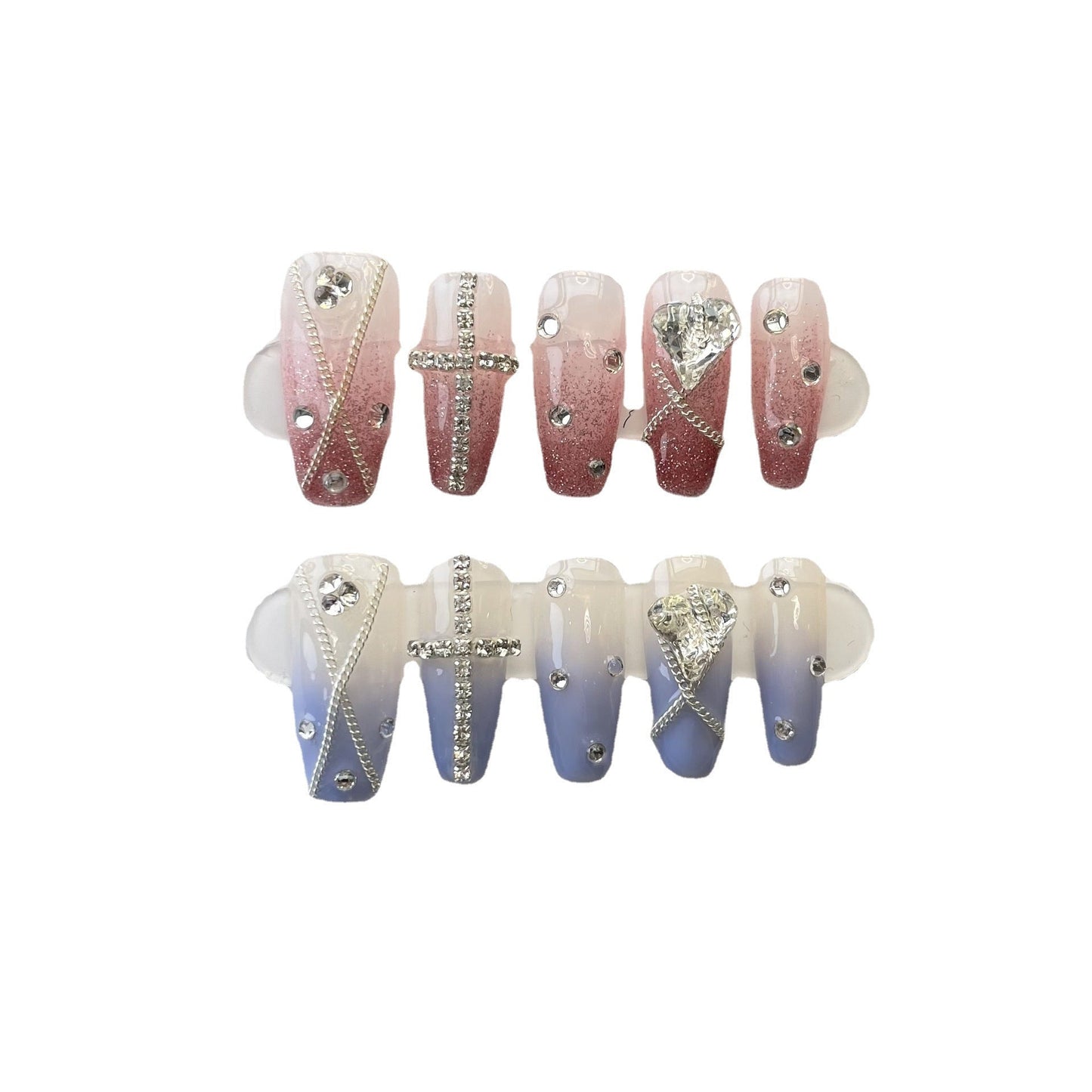 Designer: ManMan Handmade nails Press on Nails DIY Nail Art for woman girl Long Coffin