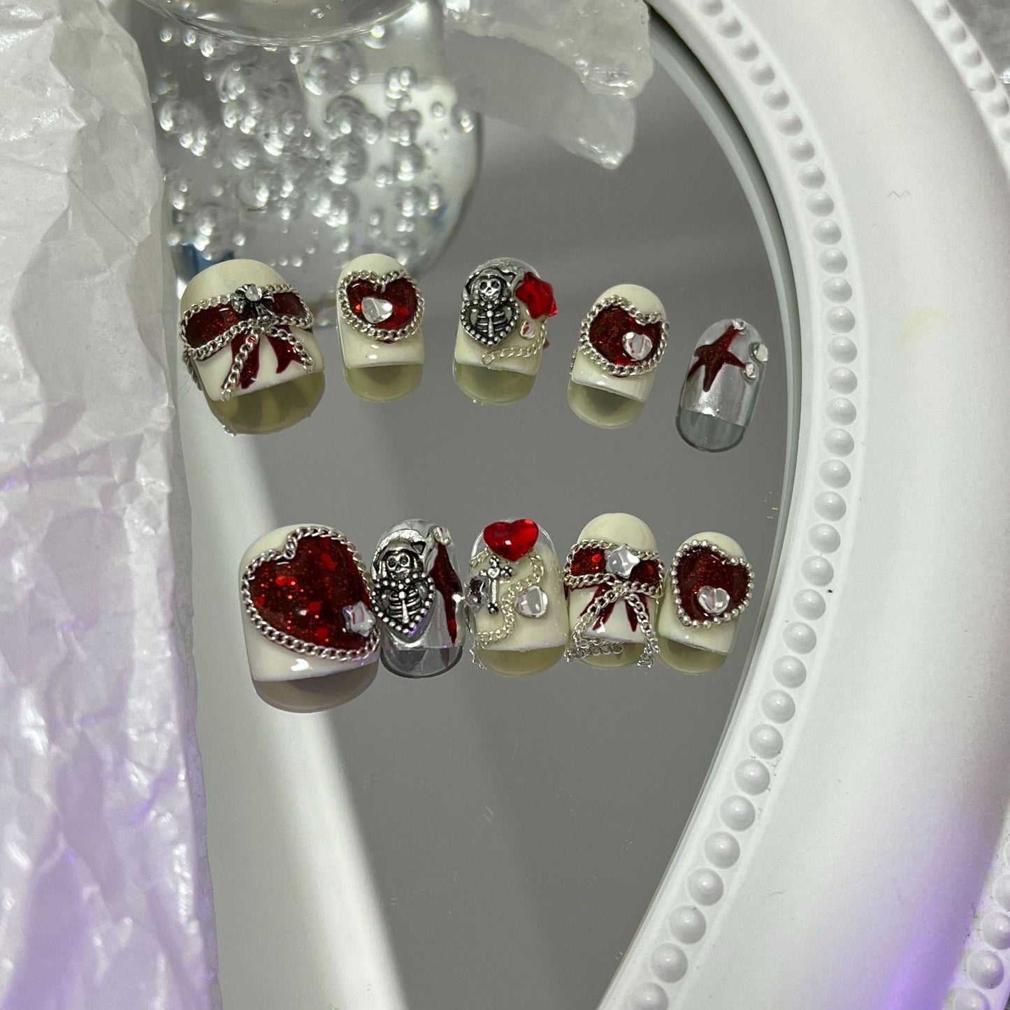 Designer: MaoMao.Handmade Nail Designs Press on Nails DIY Nail Art for woman girl