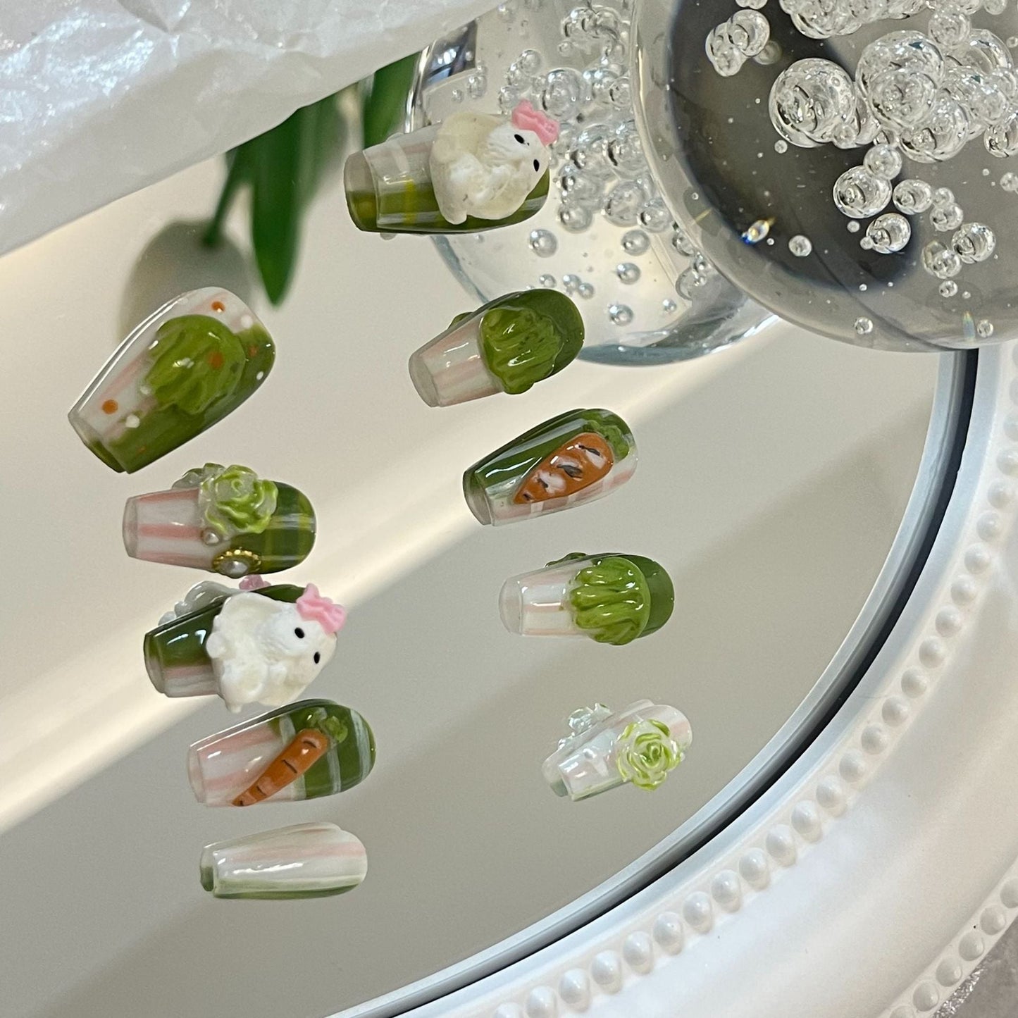 Designer: MaoMao.Handmade Nail Designs Press on Nails DIY Nail Art for woman girl