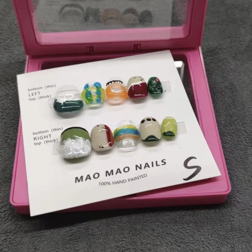 Designer: MaoMao.Handmade Nail Designs Press on Nails DIY Nail Art for woman girl