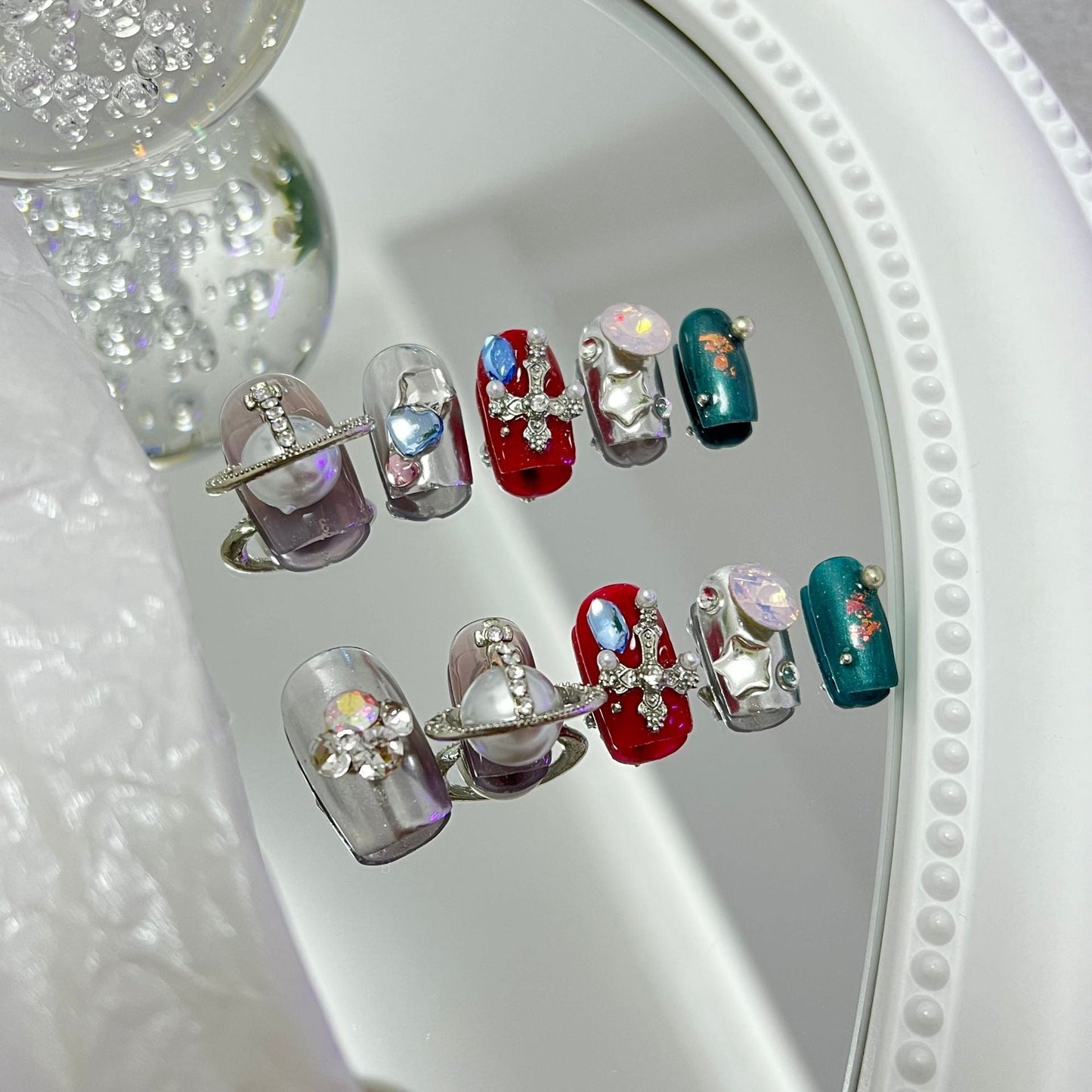 Designer: MaoMao.Handmade Nail Designs Press on Nails DIY Nail Art for woman girl