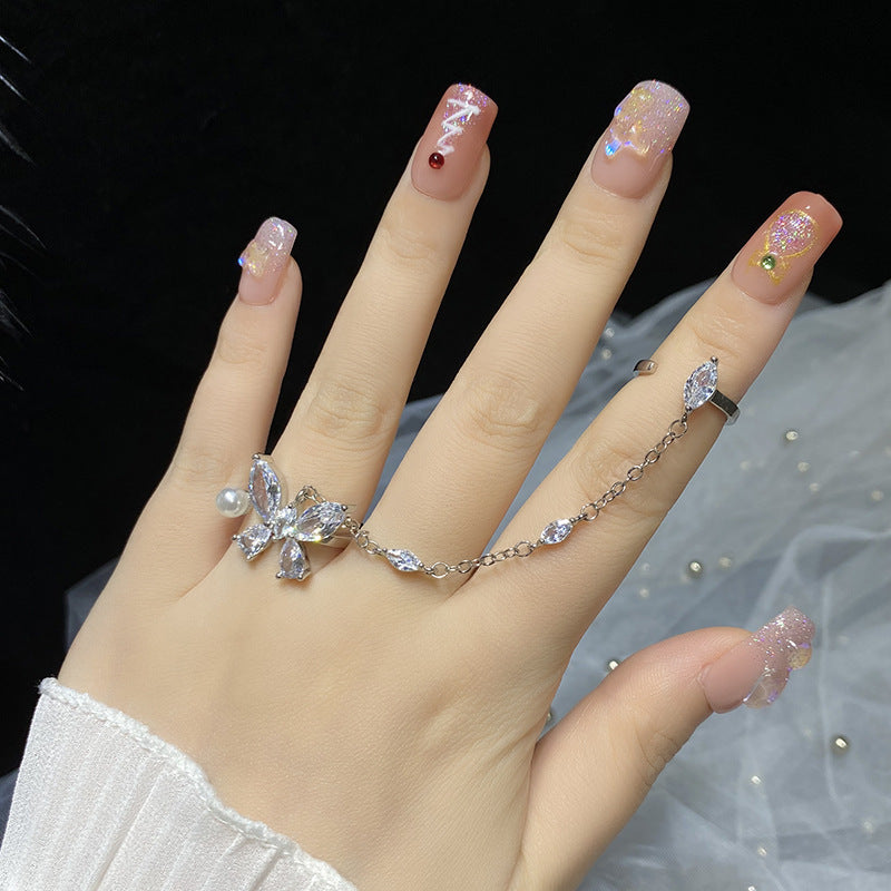 Designer: HuaHua.Handmade nails Press on Nails DIY Nail Art for woman girl Long Square pink