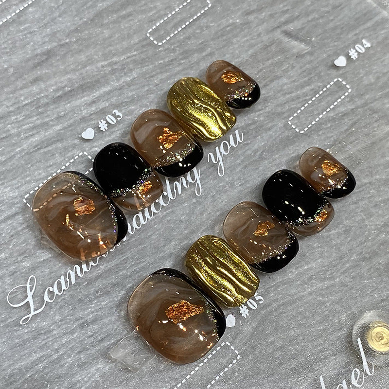 Designer: HuaHua.Handmade nails Press on Nails DIY Nail Art for woman girl Short Square pink