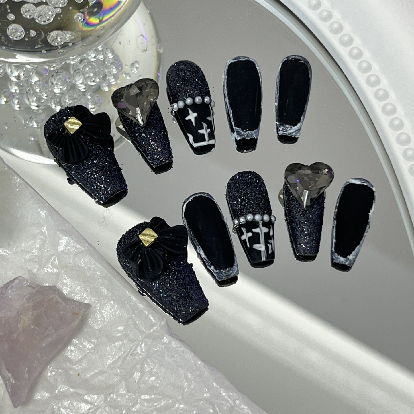 Designer: MaoMao.Handmade Nail Designs Press on Nails DIY Nail Art for woman girl