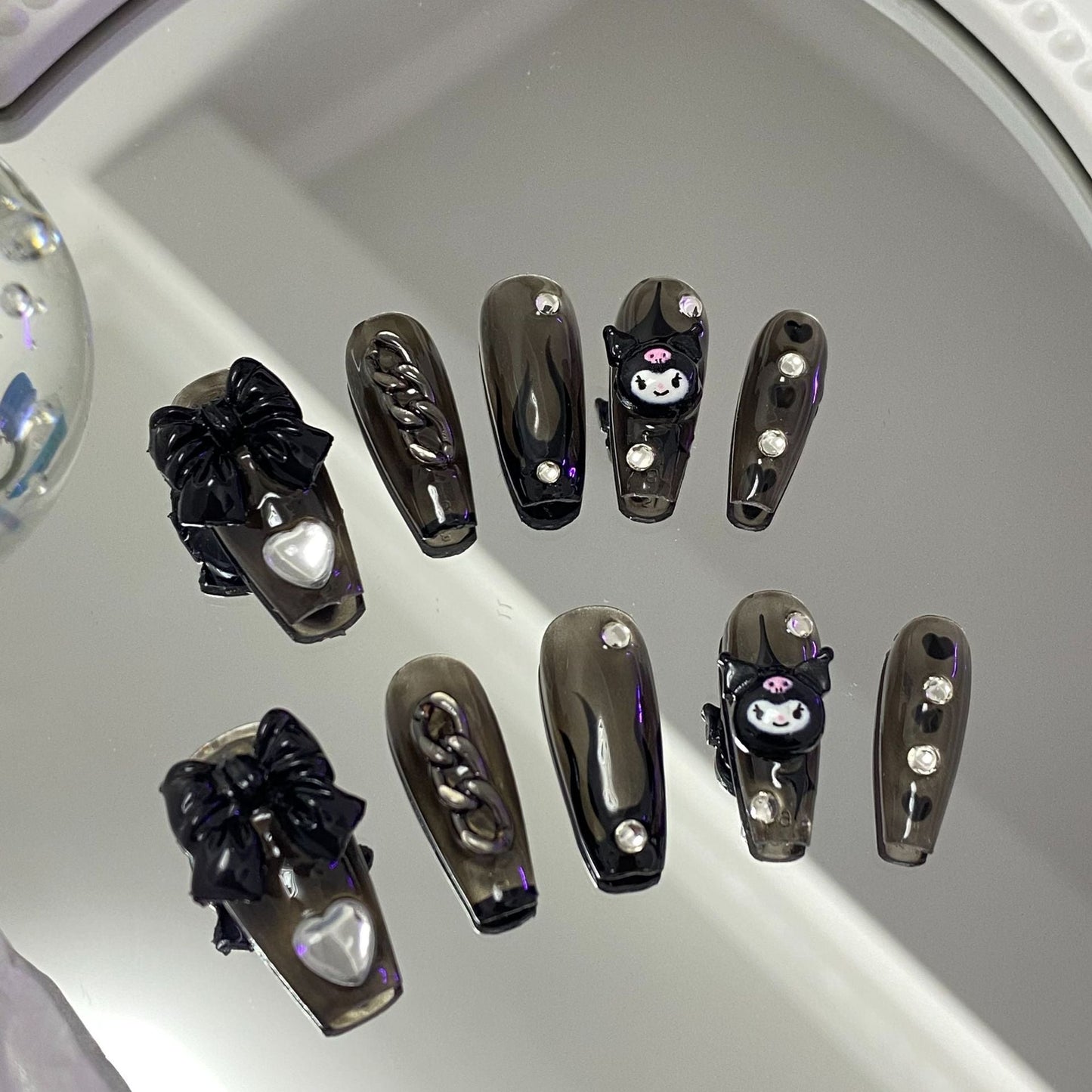 Designer: MaoMao.Handmade Nail Designs Press on Nails DIY Nail Art for woman girl