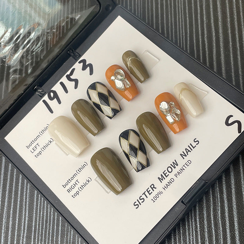 Designer: MeowMeow.Handmade Nail Designs Press on Nails DIY Nail Art for woman girl Long Coffin colorful