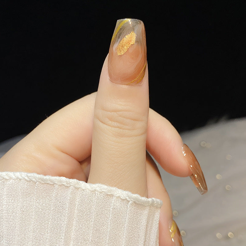 Designer: HuaHua.Handmade nails Press on Nails DIY Nail Art for woman girl Long Coffin pink