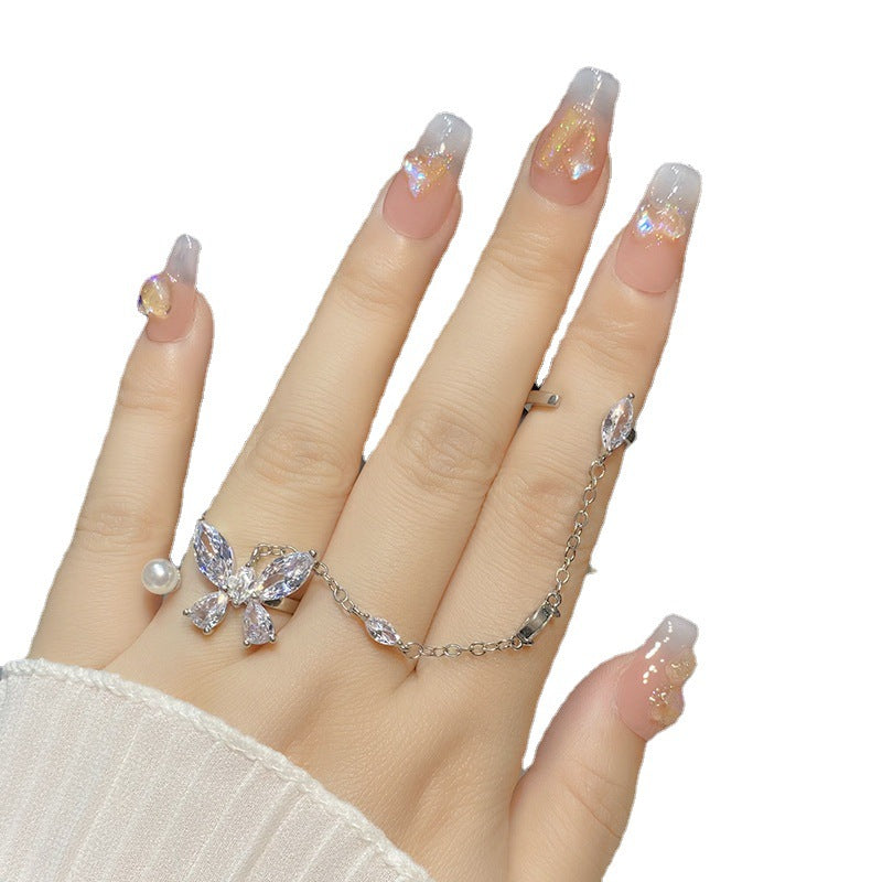 Designer: HuaHua.Handmade nails Press on Nails DIY Nail Art for woman girl Long Coffin pink