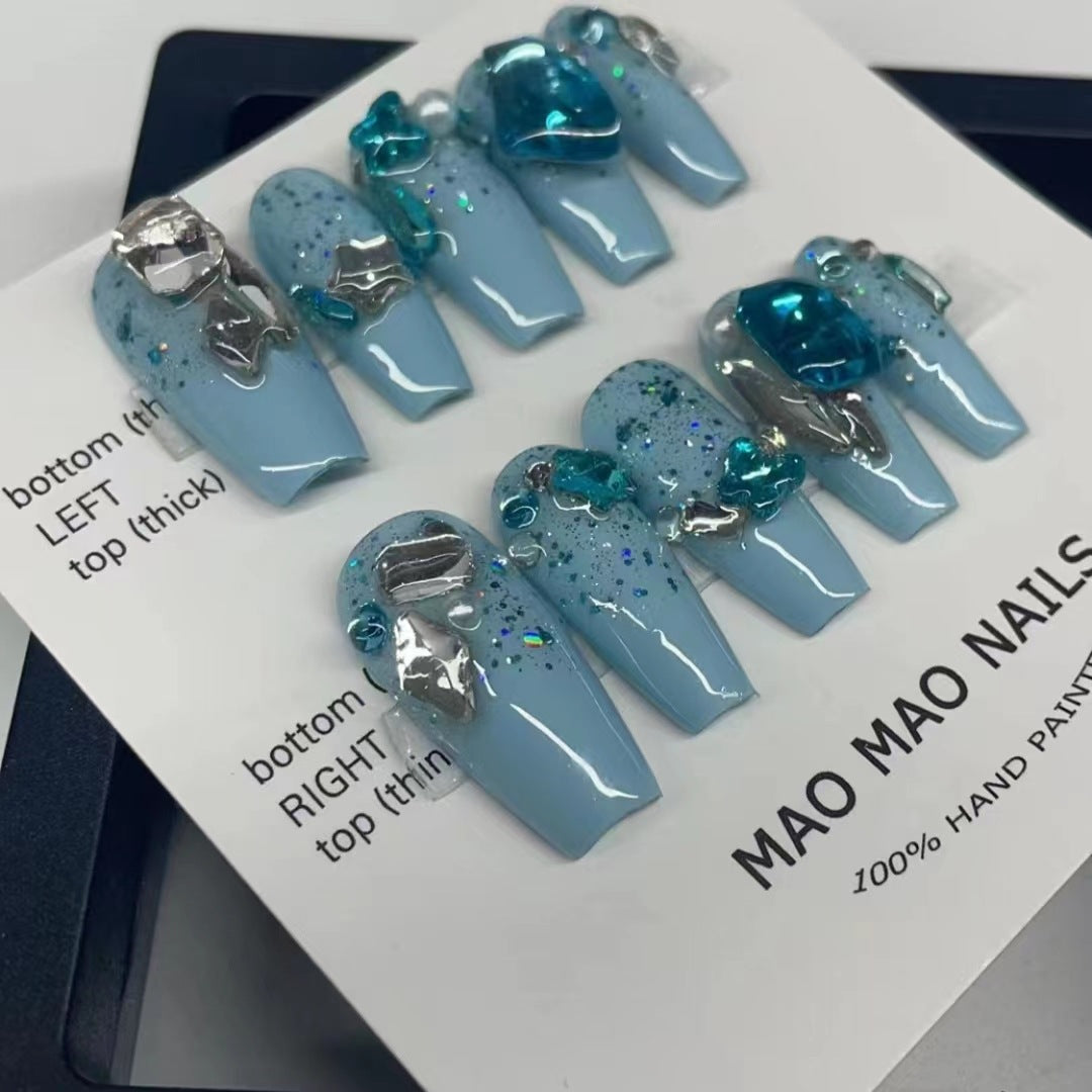 Designer: MaoMao.Handmade Nail Designs Press on Nails DIY Nail Art for woman girl
