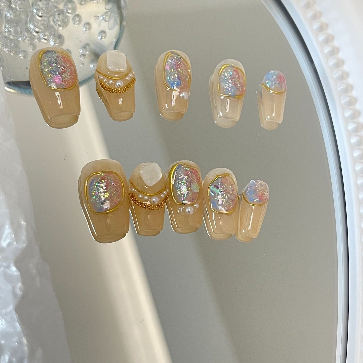 Designer: MaoMao.Handmade Nail Designs Press on Nails DIY Nail Art for woman girl